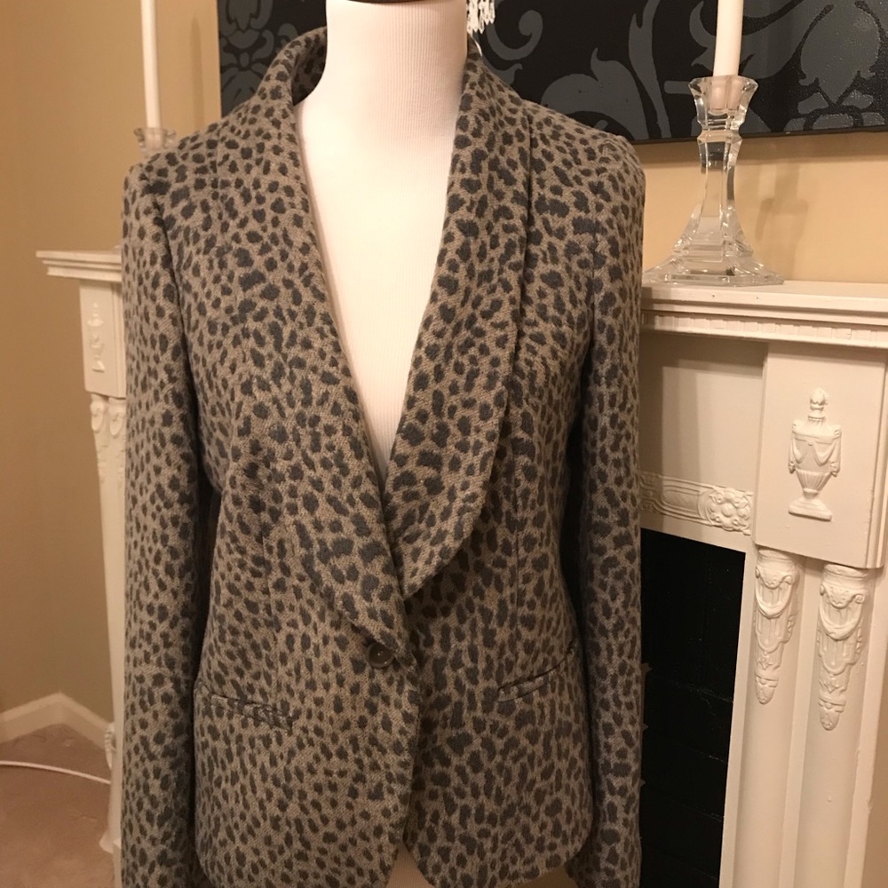 Loft Animal Print Blazer sz8
